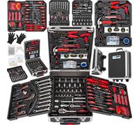KANWOD caisse à outils avec 1000 pièces | Boîte à outils, set d'outils dans une caisse à outils sur roulettes | Set d'outils pour la maison, le garage et l'atelier