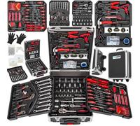 Kanwod Malette Outils Complete avec Bricolage Outillage a Main - Set Tournevis,Marteau,Cles de Serrage,Cle a Molette et Autre