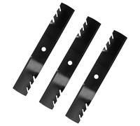 KANXAJJY Lot de 3 lames de tondeuse à gazon mulching dentées M143520 - Remplace OEM M145516 M152726 - Compatible avec John Deere Z425 Z445 Z435 X340 X380 - pour tracteur à gazon de 137,2 cm