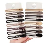 KANXINR Lot de 16 pinces à cheveux en métal mat pour femmes, pinces à cheveux plates et antidérapantes pour femmes et filles, salon et usage domestique