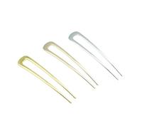 KANXINR Lot de 3 pinces à cheveux en forme de U, fourchettes et bâtons, pinces à cheveux, en métal simple, or français et argent, accessoires de cheveux pour femmes et filles.
