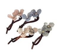 KANXINR Lot de 4 pinces à cheveux en forme de fleur - Pince à cheveux torsadée - Épingle à cheveux bouclée - Demi-attachée - Pour femme - Épingles à cheveux antidérapantes