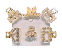 KANXINR Lot de 6 petites pinces à cheveux en métal avec perles pour femmes et filles, mini pinces à cheveux tendance, conçues pour les cheveux fins et épais