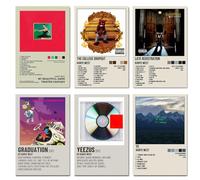 Kanye West Lot de 6 affiches en édition limitée - Couverture d'album de musique - Impression sur toile - Décoration pour la maison et le bureau - 40 x 60 cm - Style cadre
