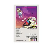 Kanye West - Poster musical sur toile pour décoration murale - Esthétique - Cadeau de Noël - Sans cadre - 50 x 75 cm