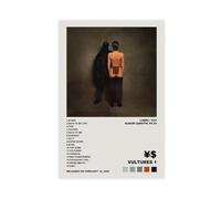 Kanye West Vultures Poster de couverture sur toile Décoration murale esthétique Cadeau de Noël sans cadre 20 x 30 cm