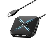 Kanylavy Hub USB 3.0 Splitter 1 Drag 6 Haute Vitesse Avec Carte Son TF Carte SD Multifonction Conversion Expansion Hub Facile à Installer Noir