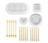 Kanylavy Moule en silicone à faire soi-même - Carré - Rond - Hexagonale - Support de rangement en résine époxy - Pour la maison