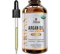 Kanzy Huile d'Argan Bio Pour Cheveux, Peau, Corps, Ongles 100% Pure Moroccan Pressée à Froid Argan Oil en Bouteille Verre, Anti-âge Antirides Peau et Des Cheveux Brillants 100ml