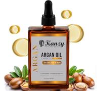 Kanzy Huile d'Argan Pure 100%, Pressée à Froid, Huile Porteuse pour Peau, Cheveux et Ongles, 60 ml