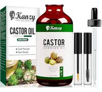 Kanzy Huile de Ricin, Pressée à Froid Pure, Soin 100% Naturel Accelerates, Fortifie Des Cheveux, Barbe, Cils, Sourcils, Ongles, Cuticules la Pousse, Hydrate la Peau et Les Cheveux Castor Oil 100ml