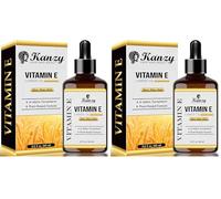 Kanzy Huile de Vitamine E Visage Cosmetique, D-Alpha-Tocophérol 100% Naturelle Vitamine E Huile Pour Cheveux, Visage et Corps, Anti-âge Anti Rides Vitamine E 60ml (Lot de 2)