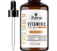 Kanzy Sérum visage à la vitamine C et à l'acide hyaluronique - Sérum anti-âge et anti-rides naturel et végan. Ce sérum à la vitamine C et E de Kanzy repulpe, hydrate et illumine le teint. 30 ml
