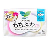 Kao - Laurier Happy Skin Mochifuwa Fit Special Daytime Use 30cm With Wings 9 pcs