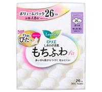 Kao - Laurier Happy Skin Mochifuwa Fit Volume Pack For Heavy Flow Daytime Use 25cm With Wings 26 pcs