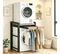 KaO0YaN Étagère de machine à laver avec tiroir - Étagère au-dessus des machines à laver - 350 kg - Avec sèche-linge - Pour salle de bain, buanderie - 75 x 65 x 104 cm