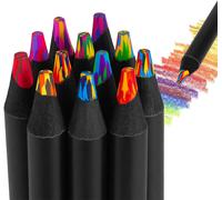 Kaojl-12 Pièces Crayons De Couleur,Ensemble De Crayons De Couleur,Crayon De Couleurs Coloré En Bois Crayon Avec Mine Multicolore Pour Esquisser,Dessiner,Colorier