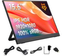 KAOJL-15.6" Portable Monitor With Stand-Plug And Play Ultra Thin/Light Usb-C Hdmi Second Monitor 1080P Fhd 178° Viewing Angle Dual-Track Hifi Speaker For Raspberry Pi/Jetson/Pc/Game Console/Phone