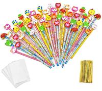 Kaojl-50x Crayons D'école Hb,Set De Crayons Avec Gomme D'animaux,Cadeau D'anniversaire,Fournitures Scolaires Enfants,Cadeau D'invité Pour Remplisseur De Sac De Fête Pour Enfants Party Festival
