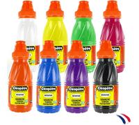 Kaojl-Cleopatre¿Lot De 8 Bouteilles De Peintures Gouache De 250ml-Couleurs Assorties Lavables¿École Et Loisirs Créatifs Pour Enfant