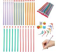 Kaojl-Crayon Flexible Enfants Et Gomme Set,30pcs Crayons De Couleur Souple,Crayon Pliable Pour Enfants,Crayons Flexibles Papeterie Créatifs,Gadget Anniversaire Enfant,Pour Cadeaux Fête D'enfants