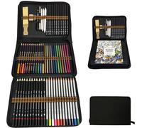 Kaojl-Crayons De Couleur Dessin Et Croquis Kit,71pcs Set De Dessin Pour Enfants Outils Pour Dessiner.Inclus Colorées,Aquarelle,Dessin,Charbon De Bois Et Métallique Pour Livres De Coloriage