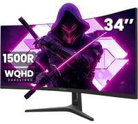 KAOJL-Écran Pc Gaming Incurvé 34 Pouces 165Hz,Moniteur Pc Wqhd 3440X1440,1Ms Vrb,2X Hdmi 2.0,Dp 1.4,100Hz&Display Port 165Hz,Vesa 75 * 75Mm Réglable En Hauteur,Freesync Premium