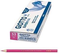 Kaojl-Giotto Crayons De Couleur Supermina,12 Pièces,Mina 3,8 Mm,Couleurs Assorties,Haute Qualité (Rose Fluo)