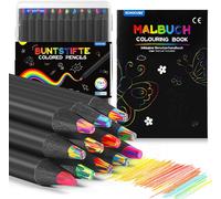 Kaojl-Lot De 12 Crayons De Couleur Arc-En-Ciel 7 En 1 Pour Enfants Pour Dessiner Et Écrire,Fournitures De Bricolage Pour Enfants,Crayons En Bois Multicolores Pour Sacs De Fête Et Cadeaux