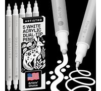 Kaojl-Lot De 5 Stylos Acryliques À Double Pointe Fine+Pois Blancs