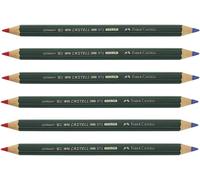 Kaojl-Lot De 6 Crayons Bicolore Castell Color 873 Rouge-Bleu