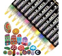 Kaojl-Marqueur Peinture Acrylique,12 Permanent Couleurs Vibrantes Feutre Pour Céramique,Pierres,Galets,Roche Peinture,Porcelaine,Métal&diy Dessin,Marqueurs Ceramique Set Cadeau Pour Enfants