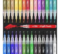 Kaojl-Marqueur Peinture Acrylique,Pointe Fine Stylo De Peinture Acrylique,Permanent Marqueur Peinture 28 Couleurs Pour Les Roches,La Céramique,Les Tasses,La Toile,Le Bois,Le Tissu