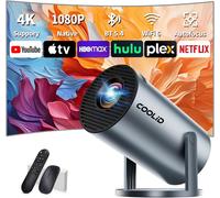 KAOJL-Mini Vidéoprojecteur 1080P Avec Wifi 6 Bt 5.4,Portable Projecteur 4K Avec Android Tv,Projecteur Video Supporté Pour Correction Trapézoïdale Automatique,270° Rotation,Avec Hdmi Et Souris,Gris