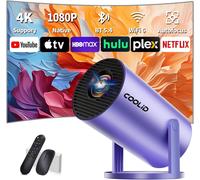 KAOJL-Mini Vidéoprojecteur 1080P Avec Wifi 6 Bt 5.4,Portable Projecteur 4K Avec Android Tv,Projecteur Video Supporté Pour Correction Trapézoïdale Automatique,270° Rotation,Avec Hdmi Et Souris,Violet
