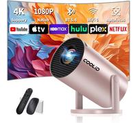 KAOJL-Mini Vidéoprojecteur 1080P Avec Wifi 6 Bt 5.4,Portable Projecteur 4K Avec Android Tv,Projecteur Video Supporté Pour Correction Trapézoïdale Automatique,270° Rotation,Avec Hdmi Et Souris,Doré