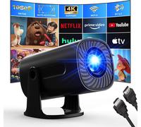 KAOJL-Mini Vidéoprojecteur 4K 1080P Projecteur Avec Modes Étoiles Wifi6 Y Bluetooth Projecteur Avec Apps Et Android Tv Os,Auto Keystone Haut-Parleurs Stéréo,Compatible Avec Tv Stick/Smartphone/Hdmi,N