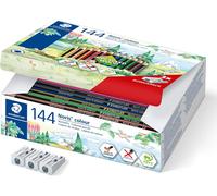 Kaojl-Noris Colour 185-Classpack Carton 144 Crayons De Couleur Assortis En Bois Upcyclé+3 Taille-Crayons 510 10 Offerts-185 C144