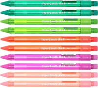 Kaojl-Papermate Lot De 10 Porte-Mines Triangulaires Avec Gomme,Mine Épaisse De 1,3 Mm,Couleurs Transparentes Assorties¿Emballage Uni