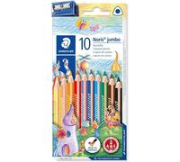Kaojl-Staedtler Staedtler 128nc10 Pack De 10 Crayons De Couleur Triangulaires Assortis+Taille Crayon