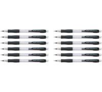 Kaojl-Supergrip H185 Lot De 12 Porte-Mine 0,5 Mm Rechargeable Corps Plastique Avec Grip Caoutchouc Noir