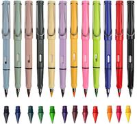 Kaojl-Swify Lot De 12 Crayons De Couleur Magiques Avec 12 Pointes De Rechange,Pas De Taillage,Crayons De Couleur Éternels Avec Gomme,Cadeau Pour Enfants