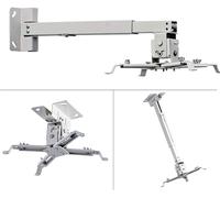 KAOJL-Universel Support De Plafond Pour Projecteur Inclinable +25 °,Pré-Installé,Jusqu'À 20 Kg Capacité 150Mm-650Mm,Blanc