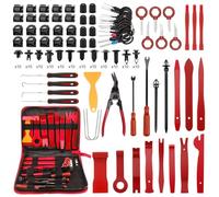 KAOLALI 330 Pièces Outils De DéMontage De Garnitures Trousse, Outil Demontage Garniture Voiture, avec Ensemble à Pince et Extracteur D’Attaches, pour Voiture Porte Panneau Tableau de Bord, Rouge
