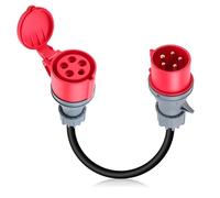 KAOLALI Adaptateur courant fort CEE 32 A vers 16 A, 5 x 2,5 mm², câble d'alimentation puissant 16 A, pour l'industrie et la maison