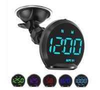 KAOLALI Affichage Tête Haute 2.2" Compteur de Vitesse GPS HUD de Voiture Universel KMH/MPH avec Support à Ventouse, Alerte de Vitesse, Temps, Boussole pour toutes les voitures