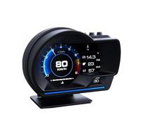 KAOLALI Affichage Tête Haute HUD OBD2 + GPS, Compteur De Vitesse Numérique | Affichage TêTe Haute Voiture KMH/MPH, avec Turbo/Altitude/Turbine/Température/Boussole/Huile/Eau/Boussole/Code Défaut