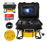 KAOLALI Caméra tubulaire 50 m avec lumière, 9 pouces, inspection endoscope HD 1080P, enregistreur DVR, canal IP68, étanche 6 LED hydraulique, carte TF 32