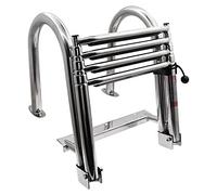 KAOLALI Échelle de Bateau 4 Marches en Acier Inoxydable, Échelle de Piscine et Ponton avec Marches Antidérapantes Capacité 200kg Echelle Telescopique pour Piscine, Bateau, Quai