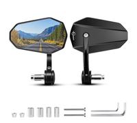 KAOLALI Rétroviseurs de Moto, 2 pcs Retroviseur Moto Embout de Guidon Rétroviseur Latéral Angle Réglable Universel, pour Scooter ATV Motos Quad 1 Pair